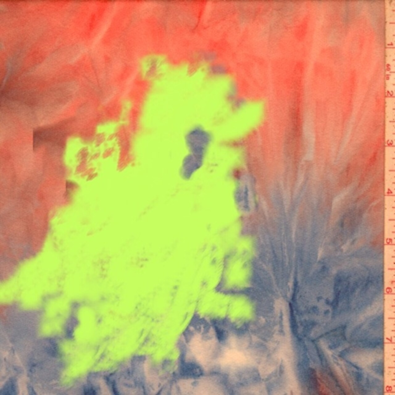 Neon Orange/Yellow/Aqua Tie Dye Double Brushed Jersey Knit Fabric By the Yard